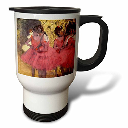 3dRose Picture of Monets Painting Weeping Willow Travel Mug, 14-Ounce