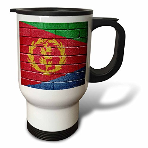 3dRose Misty Haze Whitetail Buck American Flag Deer Travel Mug, 14-Ounce
