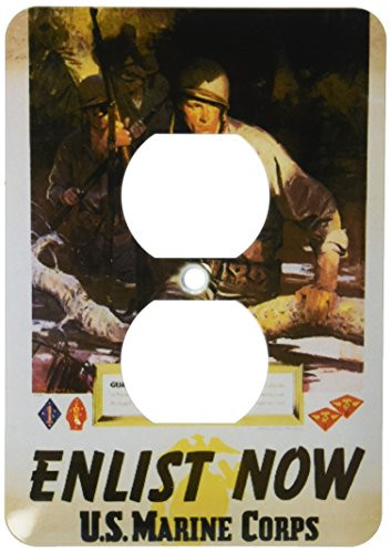 3dRose LLC lsp_149421_6 Vintage Enlist Now Us Marine Corps Guadal Canal Enlistment Poster 2 Plug Outlet Cover