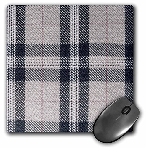 3dRose LLC 8 x 8 x 0.25 Inches Mouse Pad, Gray Tartan Pattern Contemporary Modern Preppy Plaid Grey and Black Fashionable Checkered Checks (mp_113032_1)