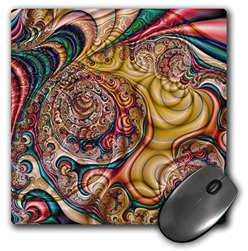 3dRose LLC 8 x 8 x 0.25 Inches Mouse Pad, Crazy Wild Swirly Colors Intricate Fractal Abstract Fractal Art (mp_116873_1)