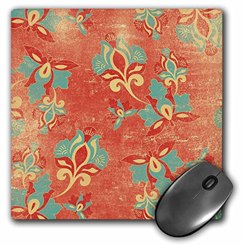 3dRose LLC 8 x 8 x 0.25 Inches Mouse Pad, Red and Blue Art Nouveau Flower Pattern (mp_169199_1) 3dRose LLC 8 x 8 x 0.25 Inches Mouse Pad, Red and Blue Art Nouveau Flower Pattern (mp_169199_1)
