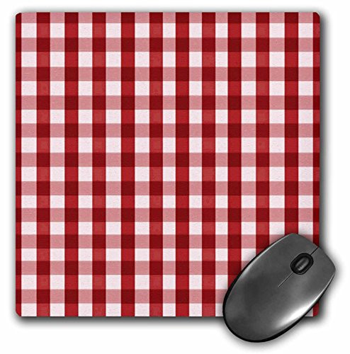 3dRose LLC 8 x 8 x 0.25 Inches Mouse Pad, Red Plaid Checkered Pattern - Stripes and Squares Art (mp_51397_1)