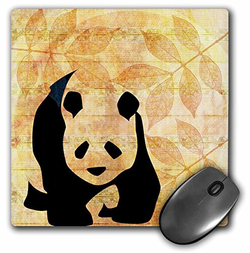 3dRose LLC 8 X 8 X 0.25 Inches Golden Leaves Panda Bear- Animal Art Mouse Pad (mp_79111_1)