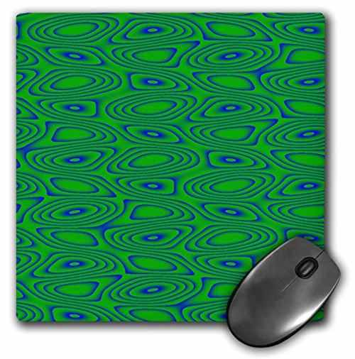 3dRose LLC 8 x 8 x 0.25 Inches Mouse Pad, Blue and Green Abstract Circles Digital Art (mp_164212_1)