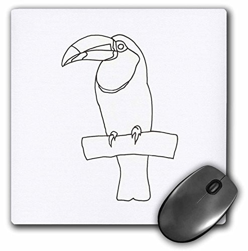 3dRose LLC 8 x 8 x 0.25 Inches Mouse Pad, Toucan Bird Outline Art Drawing (mp_24494_1)
