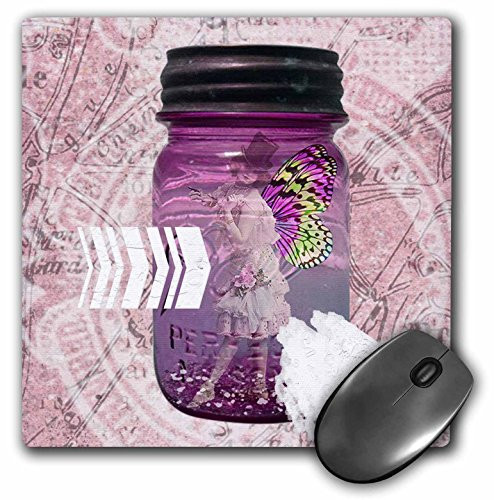 3dRose LLC 8 x 8 x 0.25 Inches Mouse Pad, Fairy Trapped in A Jar Digital Art - (mp_172175_1)