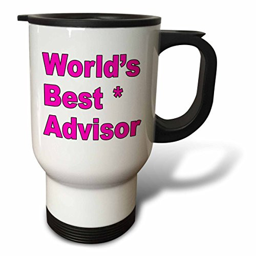 3dRose tm_193256_1 Worlds Best Advisor Pink, Travel Mug, 14-Ounce, Stainless Steel 3dRose tm_193256_1 Worlds Best Advisor Pink, Travel Mug, 14-Ounce, Stainless Steel