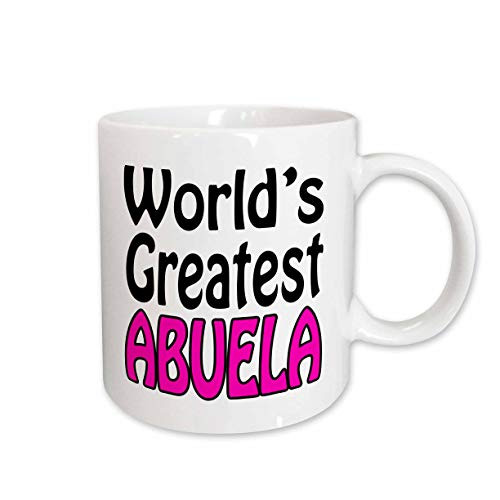 3dRose mug_159595_2 World'S Greatest Abuela, Pink Ceramic Mug, 15-Ounce