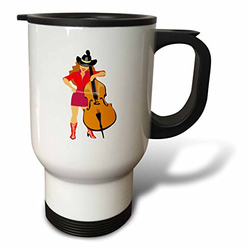 3dRose tm_164260_1" Euphonium Brass Instrument Music Realistic Stainless Steel" Travel Mug, 14 oz, Multicolor