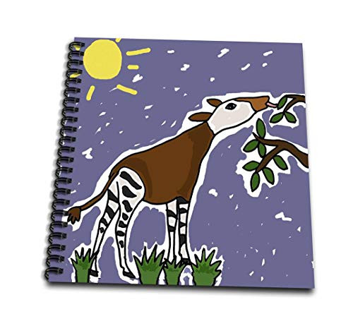 3dRose db_200556_1 Fun Okapi Watercolor Type Art Original Drawing Book, 8 by 8"