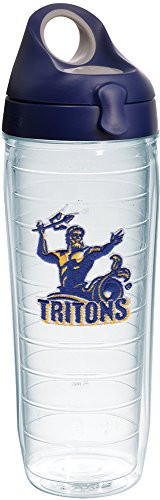 Tervis UC San Diego Tritons Logo Insulated Tumbler with Emblem and Navy with Gray Lid, 24oz Water Bottle, Clear
