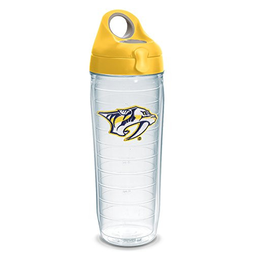 Tervis 1230934 NHL Nashville Predators Primary Logo Tumbler with Emblem and Yellow Lid 24oz Water Bottle, Clear Tervis 1230934 NHL Nashville Predators Primary Logo Tumbler with Emblem and Yellow Lid 24oz Water Bottle, Clear