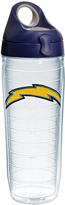 Tervis 1231149 NFL Los Angeles Chargers Primary Logo Tumbler with Emblem and Navy with Gray Lid 24oz Water Bottle, Clear Tervis 1231149 NFL Los Angeles Chargers Primary Logo Tumbler with Emblem and Navy with Gray Lid 24oz Water Bottle, Clear