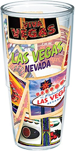 Tervis Las Vegas Collage Wrap Clear Inner 24oz Tumbler with No Lid