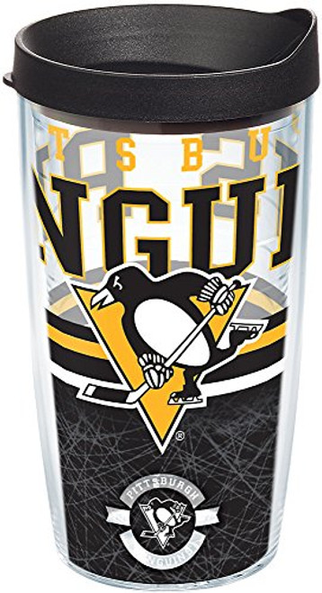 Tervis NHL Pittsburgh Penguins Core Insulated Tumbler with Wrap and Black Lid, 16oz, Clear Tervis NHL Pittsburgh Penguins Core Insulated Tumbler with Wrap and Black Lid, 16oz, Clear
