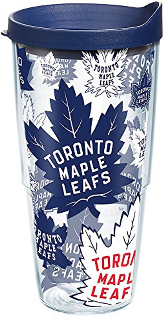 Tervis 1259419 NHL Toronto Maple Leafs All Over Tumbler with Wrap and Navy Lid 24oz, Clear Tervis 1259419 NHL Toronto Maple Leafs All Over Tumbler with Wrap and Navy Lid 24oz, Clear