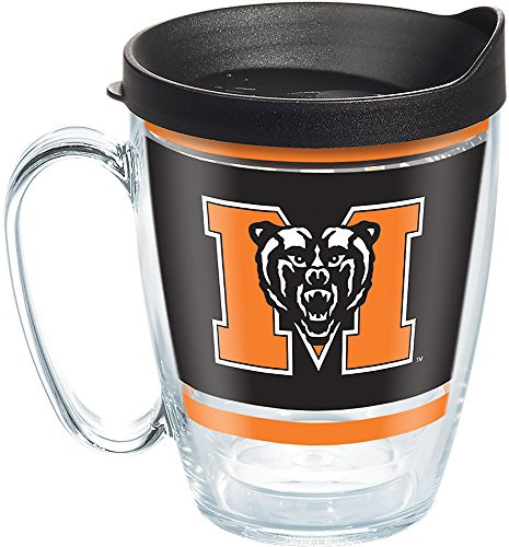 Tervis 1272080 Mercer Bears Legend Tumbler with Wrap and Black Lid 16oz Mug, Clear