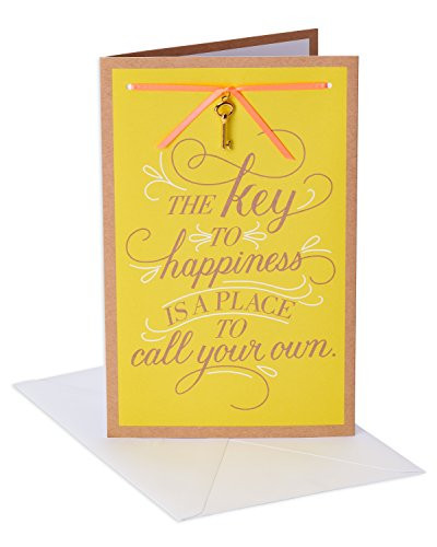 American Greetings Key to Happiness New Home Congratulations Card with Ribbon