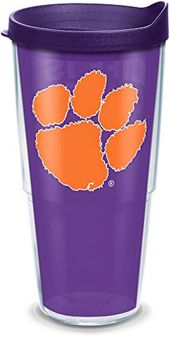 Tervis Clemson Tigers Life is Good Insulated Tumbler with Wrap and Royal Purple Lid, 24oz, Clear Tervis Clemson Tigers Life is Good Insulated Tumbler with Wrap and Royal Purple Lid, 24oz, Clear