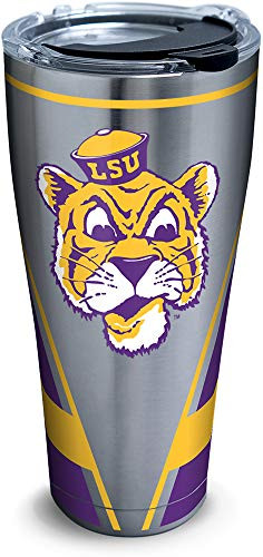 Tervis LSU Tigers Vault Stainless Steel Insulated Tumbler with Clear and Black Hammer Lid, 30oz, Silver
