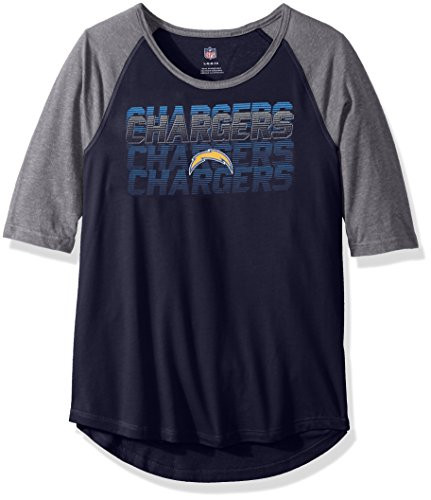 Outerstuff NFL Girls 7-16"Differaction Short Sleeve Tee-Dark Navy-S(7-8), Los Angeles Chargers