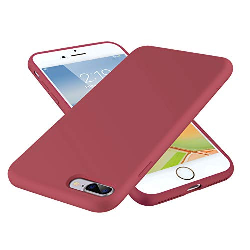 SYMOO Case for iPhone 8 Plus and iPhone 7 Plus,Liquid Silicone Case,Full Body Protection Shockproof Cover Case Drop Protection Case for Apple iPhone 8 Plus / 7 Plus 5.5 inch (New Red)