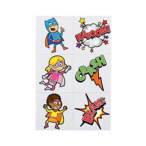 SUPERHERO TEMPORARY TATTOOS - Apparel Accessories - 72 Pieces