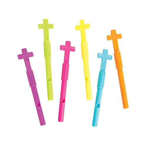 Fun Express - Religious Cross Whistles - Toys - Noisemakers - Kazoos & Whistles - 72 Pieces