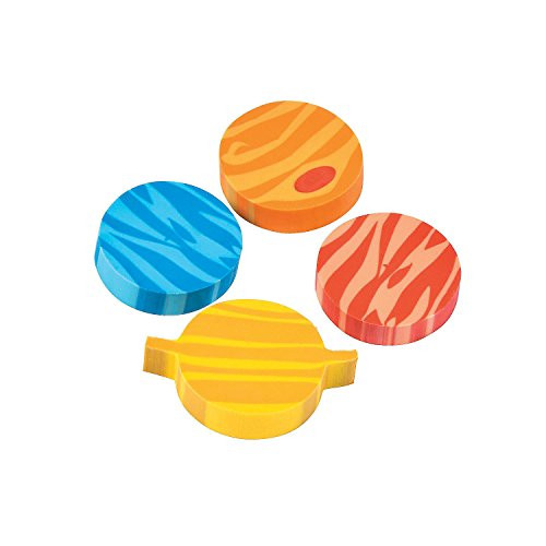 Fun Express - Planet Shaped Erasers for Birthday - Stationery - Pencil Accessories - Erasers - Birthday - 12 Pieces