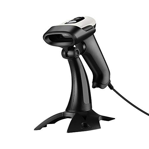 2D Barcode Scanner, Evnvn Handheld Wired Bar Code Reader with Adjustable Stand Automatic Scanning for Retail Store, Supermarket and Warehouse, Supports Windows, Linux and Mac OS System