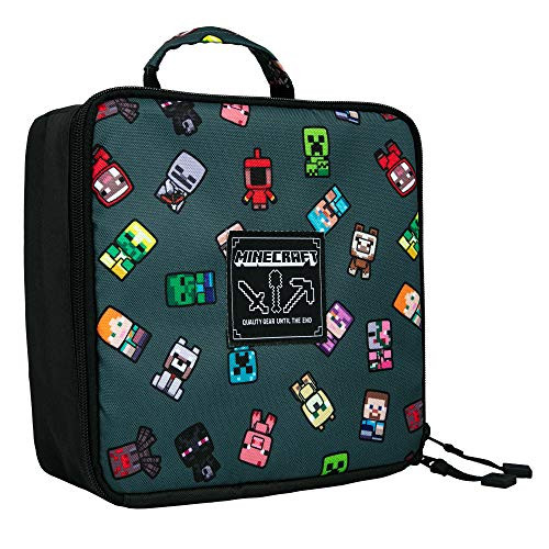 JINX Minecraft Bobble Mobs Insulated Kids School Lunch Box, Gray, 8.5"x 4"