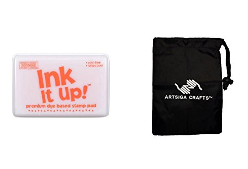 Darice DIY Crafts Supplies Papercraft Stamping Ink Dye Based Stamp Pad Orange (6 Pack) 1027 07 Bundle with 1 Artsiga Crafts Small Bag