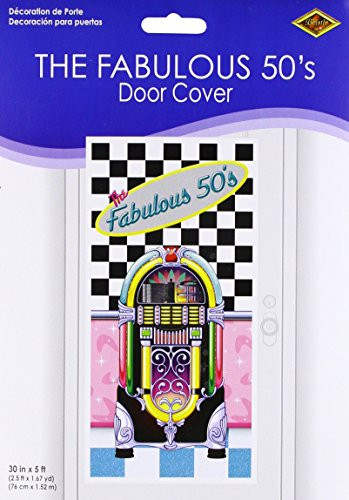 The Fabulous 50's Door Cover Party Accessory (1 count) (1/Pkg)