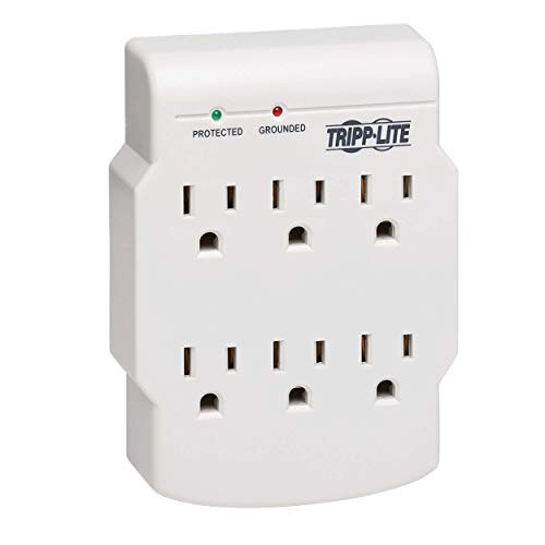 Tripp Lite 6 Outlet Surge Protector Power Strip, Direct Plug in, Gray, Lifetime Limited Warranty & $10,000 Insurance (SK6-0) Tripp Lite 6 Outlet Surge Protector Power Strip, Direct Plug in, Gray, Lifetime Limited Warranty & $10,000 Insurance (SK6-0)