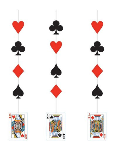 Creative Converting 3 Count Fancy Hanging Cutout Decorations, Card Night