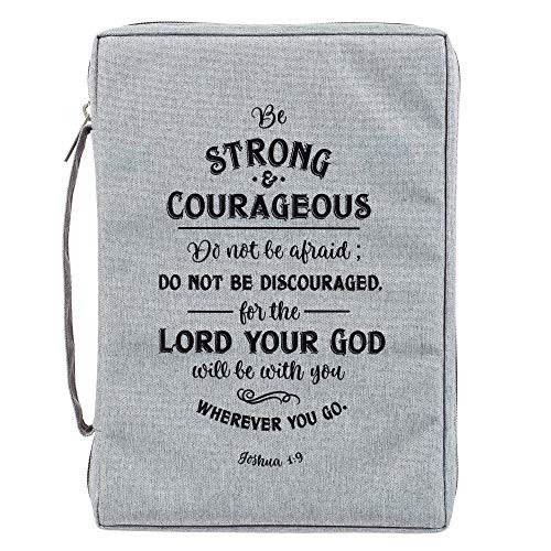 Strong and Courageous Poly-Canvas Bible Cover - Large