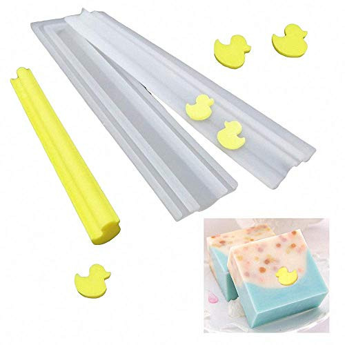 Little Rubber Duck Shaped Long Tube Silicone Mold Duckling Column Chocolate Candy Mold Handmade Candle Mold Embed Soap Making Supplies