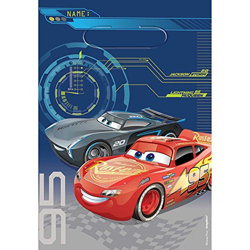 Amscan Disney Cars 3" Folded Loot Bag, Party Favor One Size, Multicolor