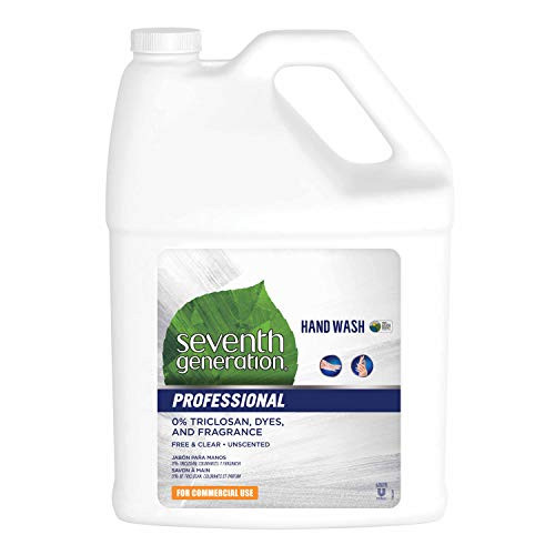 Seventh Generation Professional Liquid Hand Wash Soap Refill, Free & Clear, Unscented, 128 fl oz (Pack of 2)
