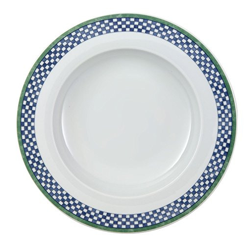 Villeroy & Boch Castell Rim Soup, 9 in, White/Blue/Green