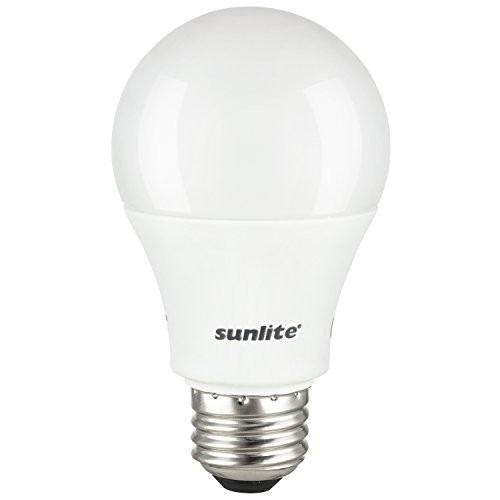 Sunlite A19/LED/10W/ES/D/50K 5000K LED A19 Household 10W 60W Equivalent Light Bulbs with Medium E26 Base, Clear White
