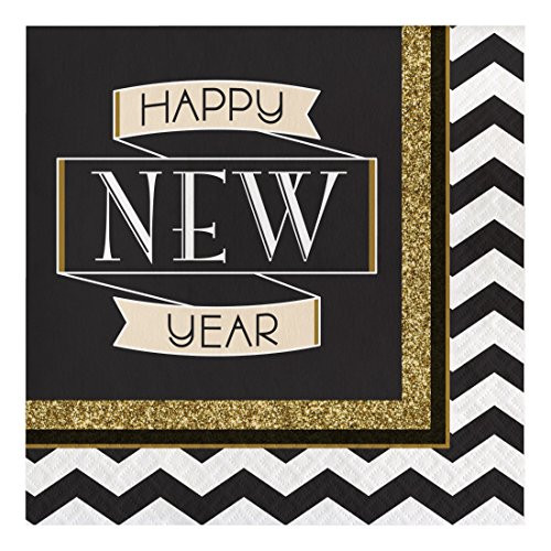 Creative Converting 317018 16 Count Paper Lunch Napkins, Midnight Celebration Creative Converting 317018 16 Count Paper Lunch Napkins, Midnight Celebration