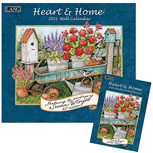 Lang Heart and Home 2021 Wall Calendar and Monthly Pocket Planner Set