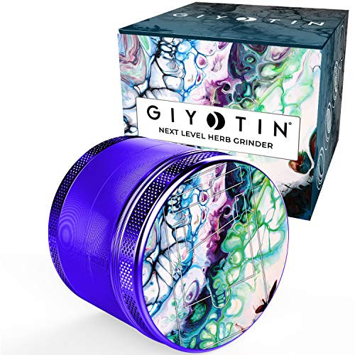 Giyotin 4 Piece Grinder I Anodised Aircraft Aluminum I includes Scraper and Travel bag I 2.5"