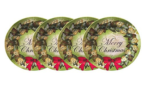 Christmas Plates Melamine Dinner Plates 11" Candy Cane or Festive Wreath Designs- Set of 4 Dinner Plates (Festive Wreath) Christmas Plates Melamine Dinner Plates 11" Candy Cane or Festive Wreath Designs- Set of 4 Dinner Plates (Festive Wreath)