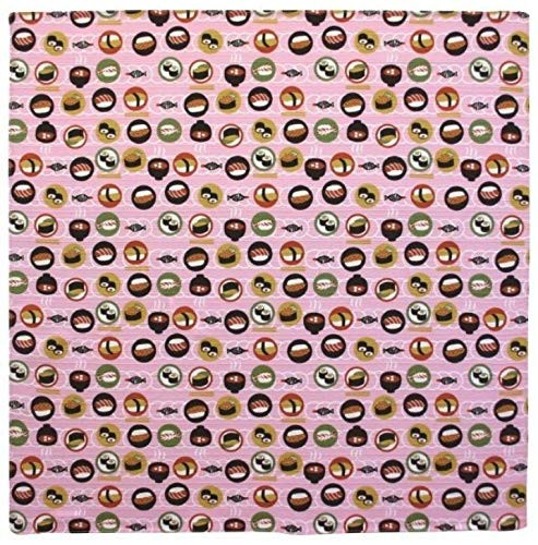 Maeda Furoshiki Japanese Wrapping Cloth 50 x 50cm Kaiten Sushi Boat Pink
