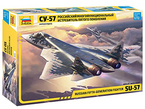 ZVEZDA 7319 - Russian Fifth-Generation Fighter SU-57 - Plastic Model Kit Scale 1/72 Lenght 29.5 cm / 11.5" 122 Parts