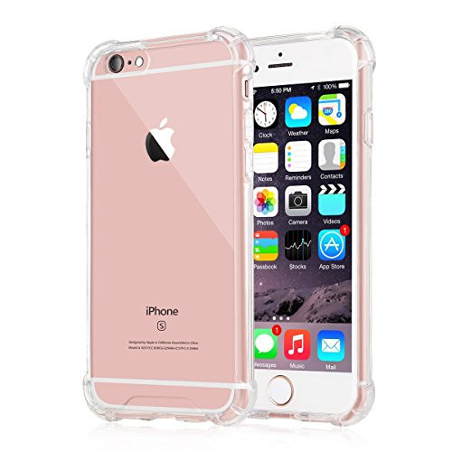 iMOMO [Crystal Clear Case Compatible for iPhone 6s Plus Cover Case [Shock Absorption] Transparent Hard Plastic Back Plate Soft TPU Gel Bumper Replacement for iPhone 6 Plus/ 6s Plus (5.5 Inch)- Clea