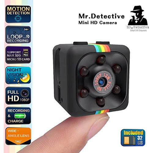 Cop Cam As Seen On TV - Secret Camera with SD Card - SendCord Mr. Detective Mini HD Camera Wireless - Security Camera - Nanny Cam Night Vision - Cam Motion Activated - Mini Security Camera Wireless